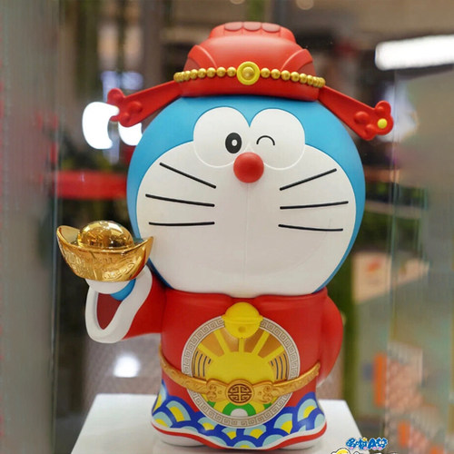 美光站哆啦A梦财神大体手办摆件