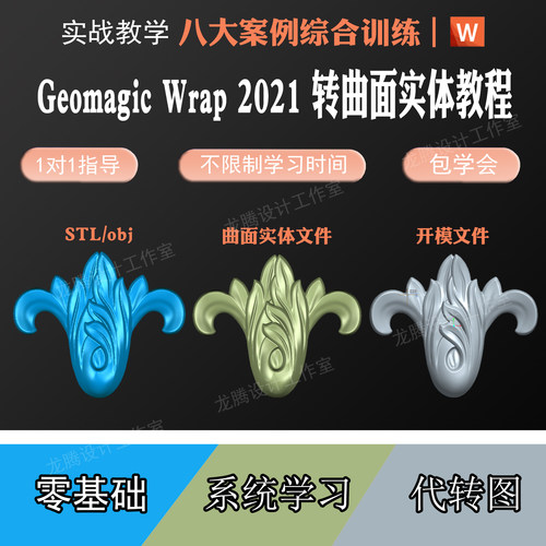 geomagic Wrap2021studio零基础系统教程OBJ转igs实体stl转stp