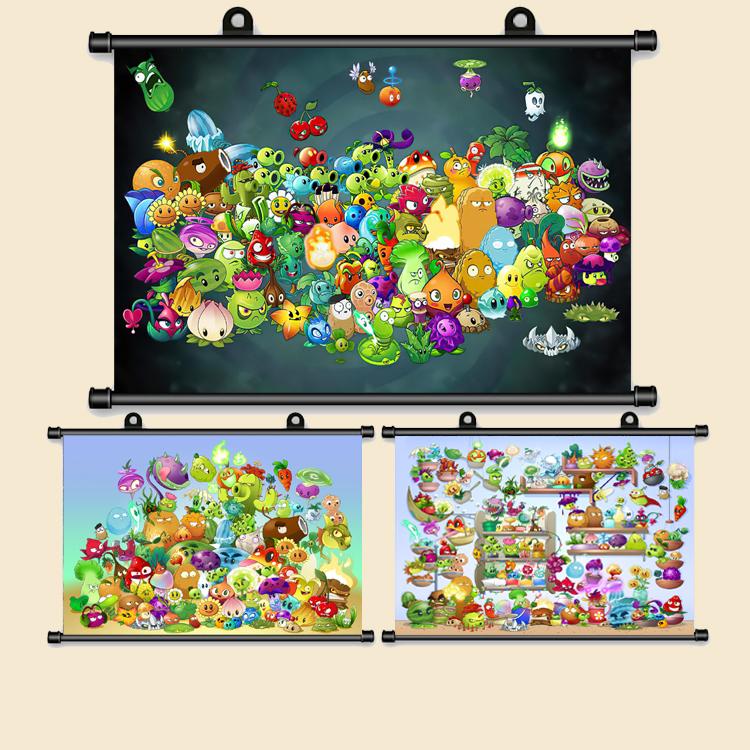 植物大战僵尸挂画Plantsvs经典版花园战争2海报壁画免打孔装饰画