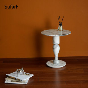 舒梵告别款5折现货雪利边几/设计师天然大理石小茶几轻奢茶几边几