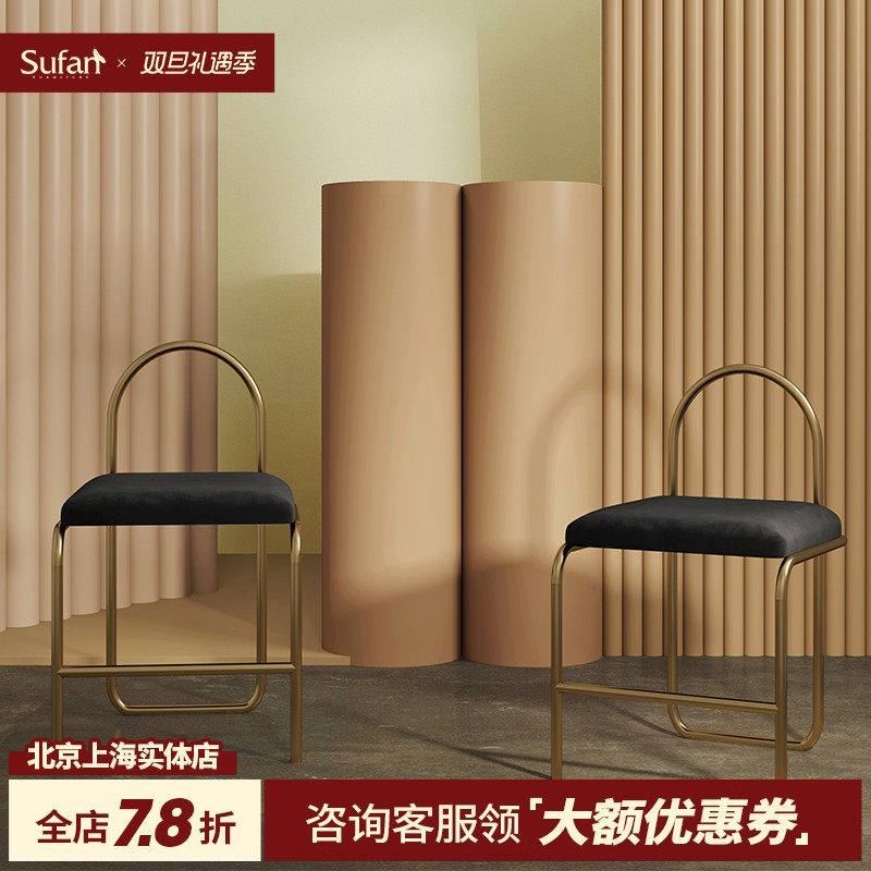 舒梵丝绒凳/化妆凳北欧换鞋凳玄关凳长条凳床尾凳不锈钢梳妆椅