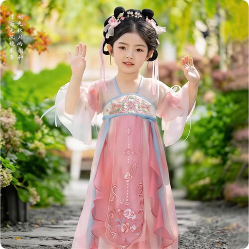 汉服女童2026春款儿童古装超仙唐装中国风小女孩古风春夏款连衣裙