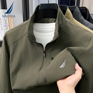 NAUTICA/诺帝卡男士春秋季立领夹克外套防风户外休闲拉链休闲上衣