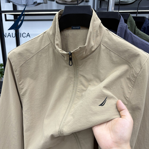 NAUTICA/诺帝卡男装26春秋新品防轻泼水户外休闲百搭立领夹克外套