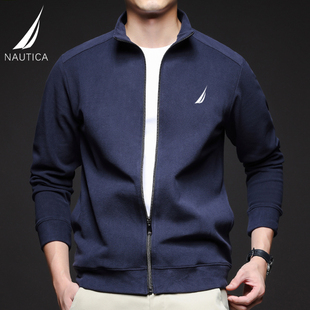 NAUTICA/诺帝卡男士秋冬季立领休闲卫衣拉链开衫热力绒夹克外套
