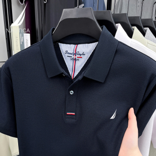 NAUTICA/诺帝卡男装夏季纯棉商务休闲短袖Polo衫翻领T恤上衣