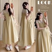 上衣宽松气质孕妇大码 洋气时髦慵懒风短袖 背带裙 新款 2026夏季