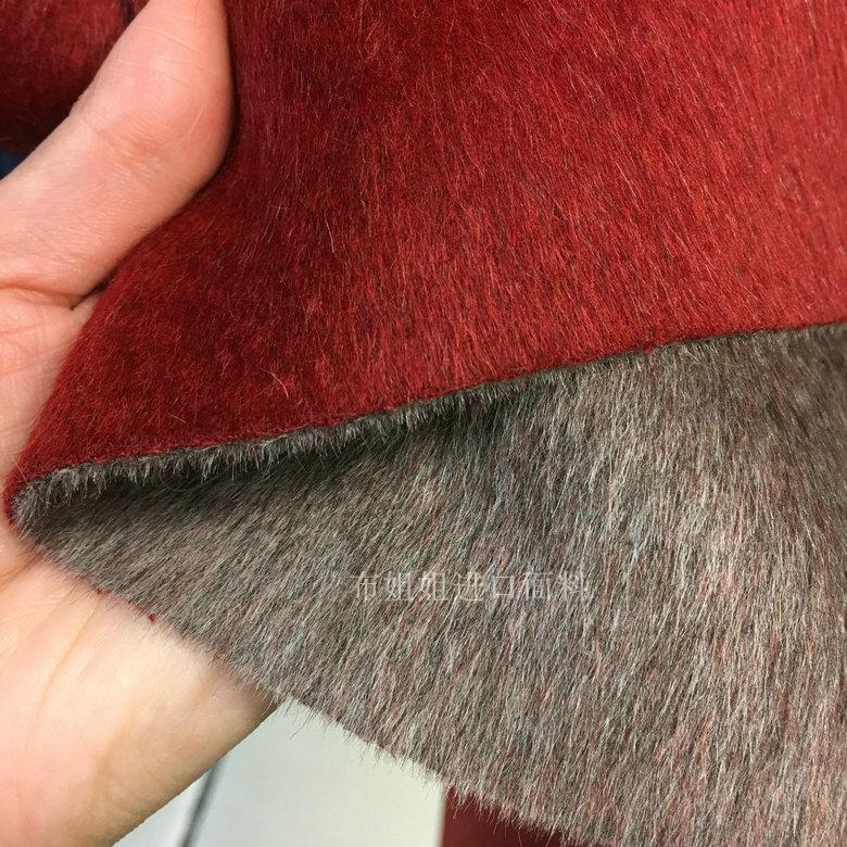 东方风韵 进口双面双色羊驼绒面料 秋冬阿尔巴卡长顺毛呢大衣布料
