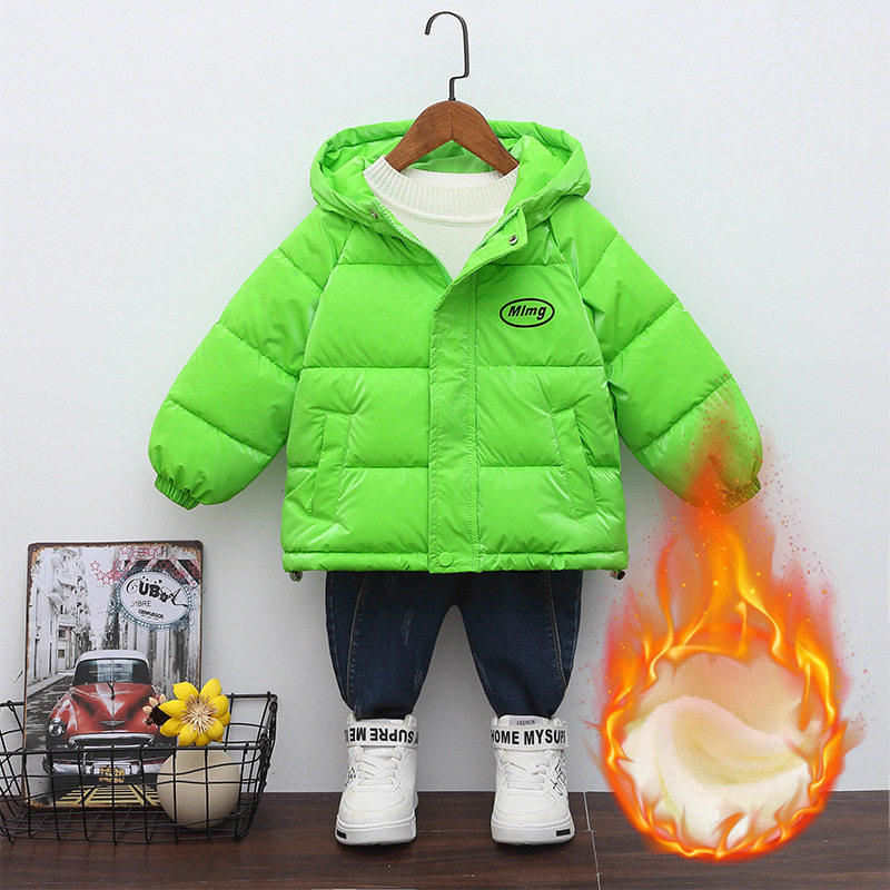 儿童羽绒棉服男女童冬季亮面免洗