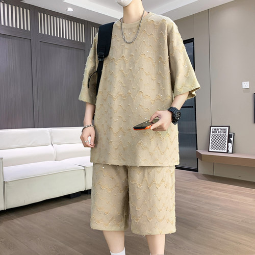 青少年男夏季短袖短裤两件套