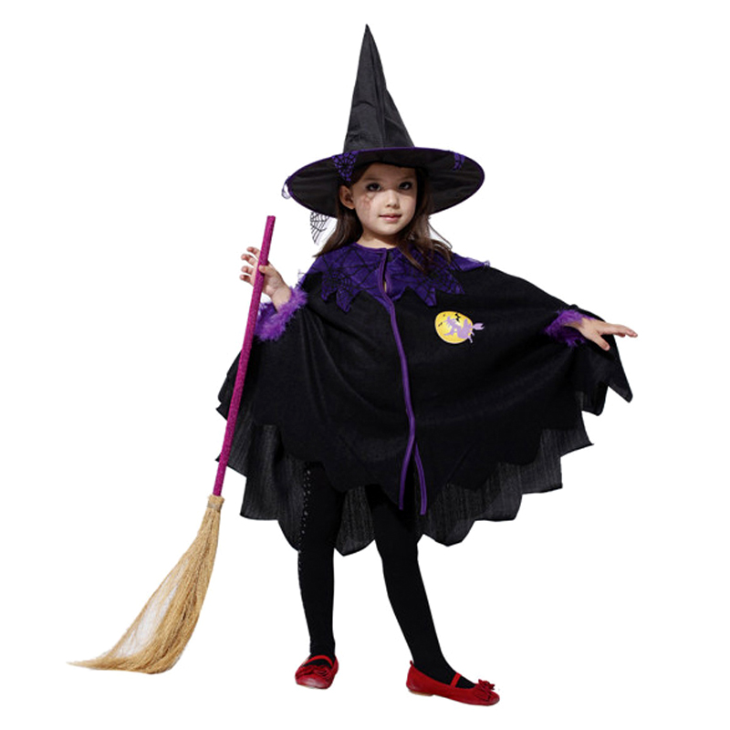儿童巫婆披风女巫斗篷帽子套装