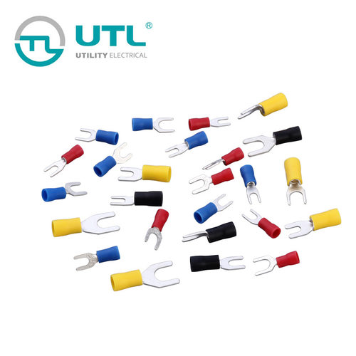 UTL/尤提乐SV1.25-3Y形压线铜鼻子叉形U型冷压端子接线预绝缘线鼻