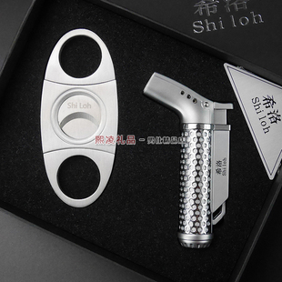 希洛SHILOH雪茄套装金属雪茄刀镂空雪茄打火机两件套