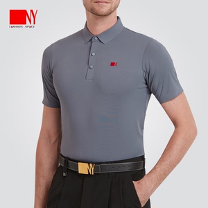NY纳艺新款灰色polo衫国标舞服摩登拉丁舞服训练练习舞蹈服