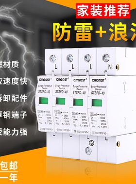 SPD浪涌保护器一级二级防雷2P4P/40KA家用电涌避雷器20 60 80 100