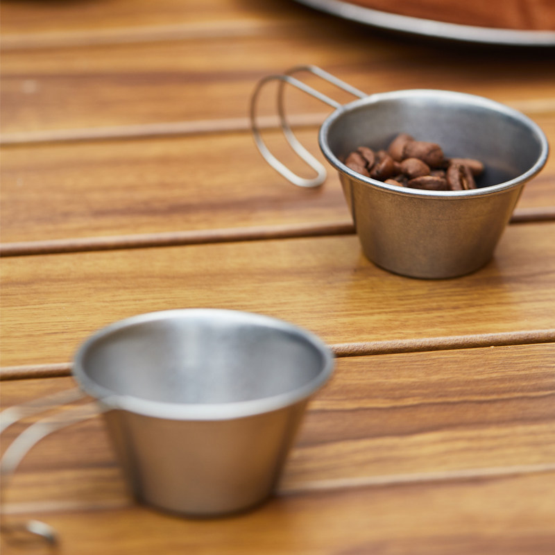 复古创意做旧不锈钢304食品迷你小酱料杯调料小碗户外露营雪拉杯