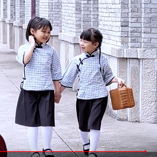 女童民国风学生装五四青年复古古装套装女孩朗诵合唱儿童演出服装