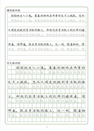优美句子段落横线作文格训练实用书写共48页