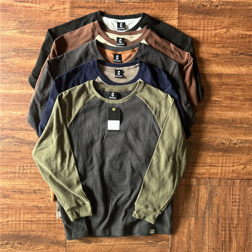 日系潮男打底衫宽松插肩袖秋冬