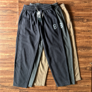 复古风直筒宽松长裤 美式 男秋 全棉高克重厚毛圈运动裤 水洗重磅卫裤