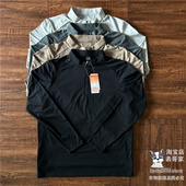 立领半拉链运动长袖 训练衣秋冬跑步速干衣透气四面弹加绒打底衫 男