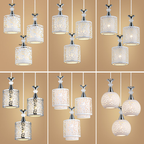 现代简约餐厅吊灯三头led田园