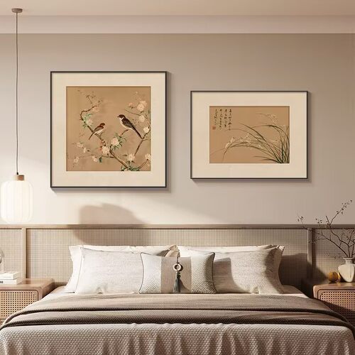 喜上眉梢卧室床头装饰画宋氏美学客厅沙发背景墙挂画书房禅意壁画