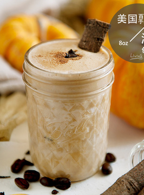 现货美国BALLMasonJar梅森杯8oz密封玻璃咖啡果汁耐热水瓶罐迷你