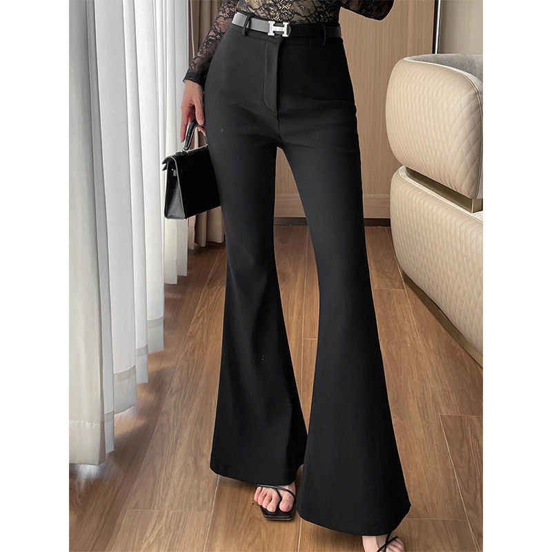 加绒加厚微喇西装裤女冬季新款百搭修身显瘦高腰垂感休闲裤长裤女