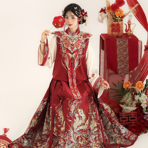 【金凤】明制汉服女新款红色婚服