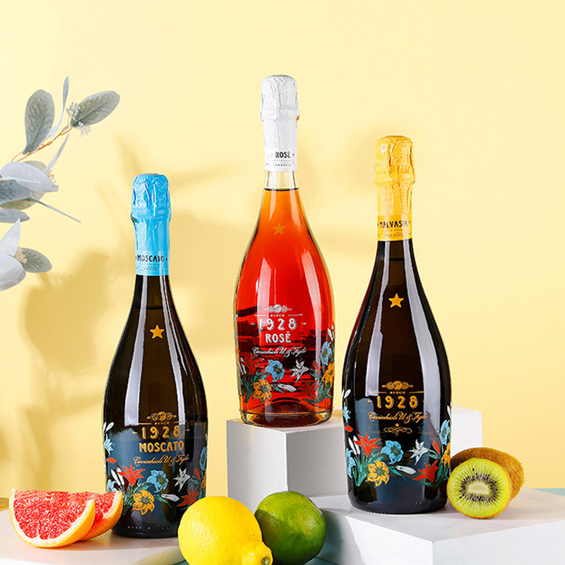意大利之花女士桃红起泡酒甜白葡萄酒低度甜型甜红酒莫斯卡托