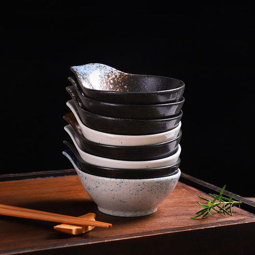 日式陶瓷带柄火锅蘸料碟小吃碟子