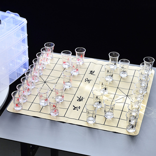 中国象棋白酒杯子玻璃喝酒KTV家用聚会游戏道具小游戏黄白啤酒局