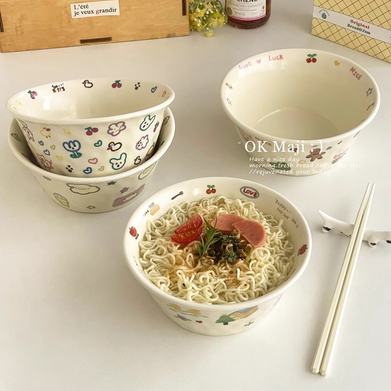 家用特别好看的大容量陶瓷泡面碗