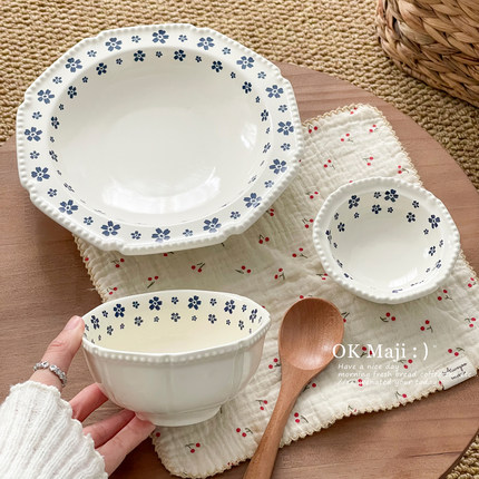 好看漂亮盘子家用2025新款高颜值西餐平盘法式甜品盘陶瓷深盘汤盘