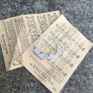 【白开水】原创macrame天然编织手链调节白水晶原石成品手绳