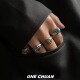 CHUAN 原创小众轻奢高级感宝石戒指女情侣ins甜酷风复古食指环男