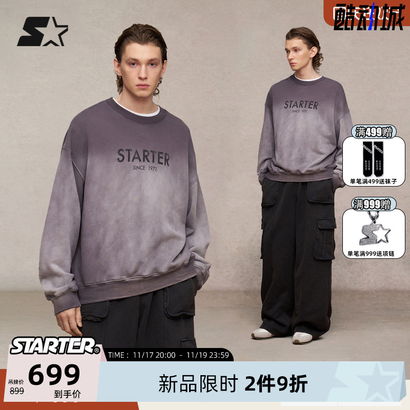 STARTER美式复古圆领长袖卫衣