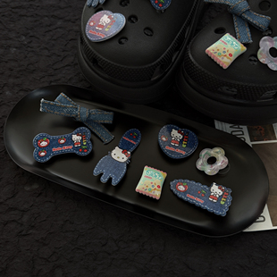 牛仔Kitty洞洞鞋鞋花可爱卡通鞋扣 适配cross装饰配件diy可拆卸