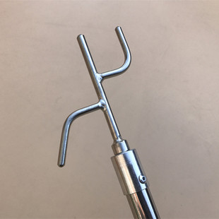 不锈钢无尖挑线搭钩 加厚抄网竿子8mm口弯勾 3m5m10米压花伸缩杆