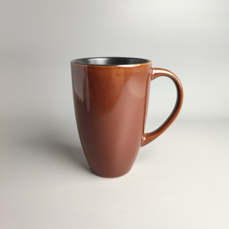 陶瓷复古焦糖色马克杯微瑕疵