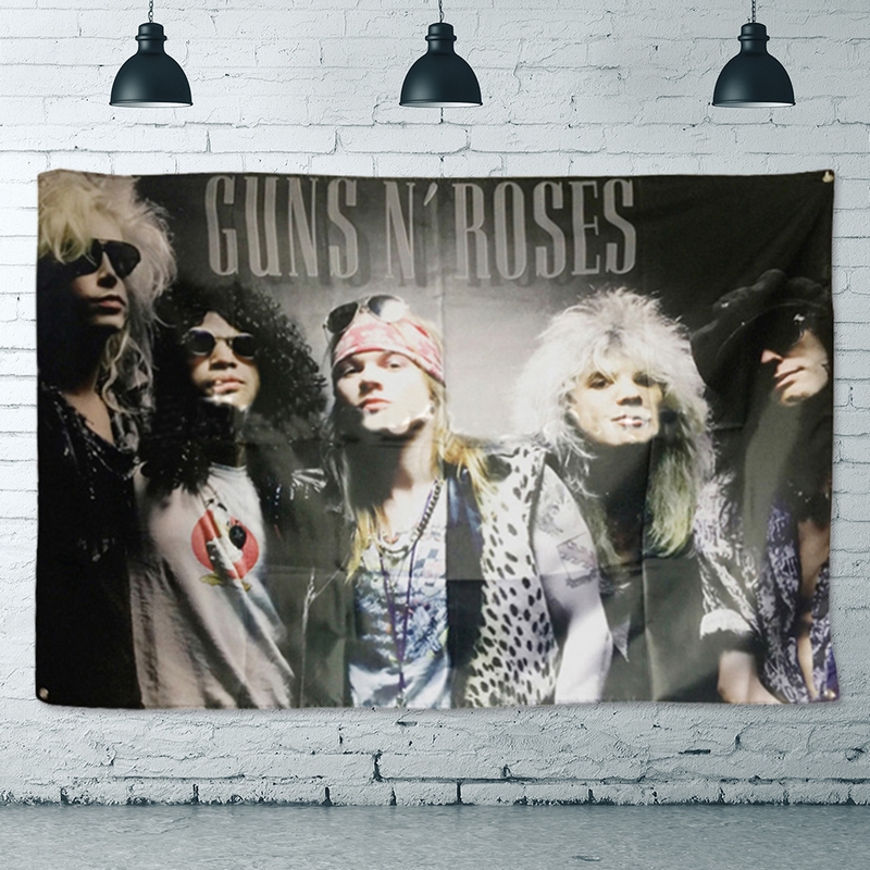 摇滚音乐酒吧琴行墙挂布枪花乐队