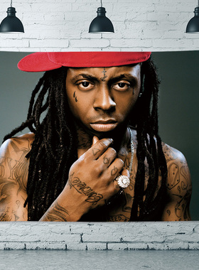 美国嘻哈饶舌说唱rapper lil wayne hip hop挂旗挂布墙面装饰吊旗