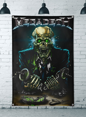 Megadeth 麦克戴斯 Thrash Metal重金属摇滚乐队装饰挂旗吊旗挂布