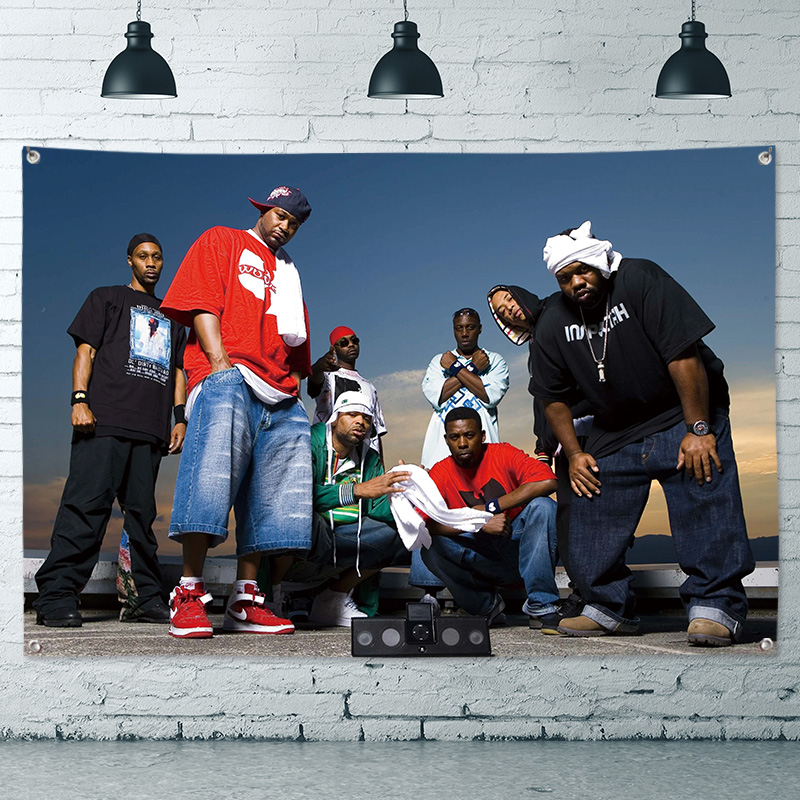 美国嘻哈说唱团体武当派wu tang clan饶舌rapper hip hop挂旗挂布