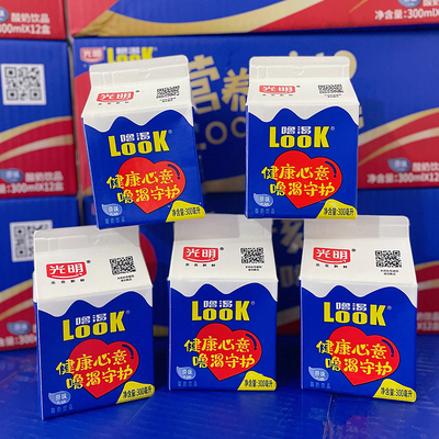 光明酸奶look噜渴300ml原味盒装