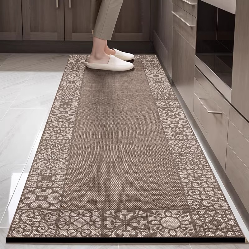 德国KM高级厨房地垫防滑防油可擦免洗脚垫耐脏家用吸水仿剑麻地毯