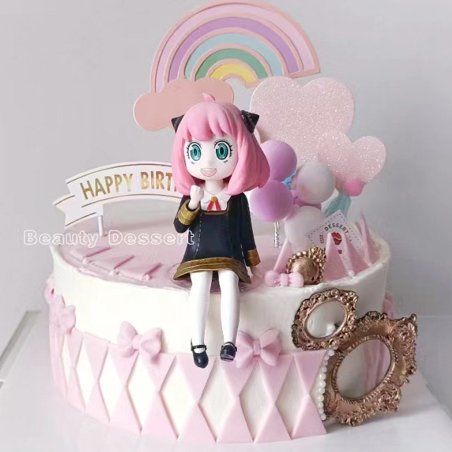 卡通间谍过家家阿尼亚小女孩阿妮亚女儿生日蛋糕装饰摆件玩具公仔