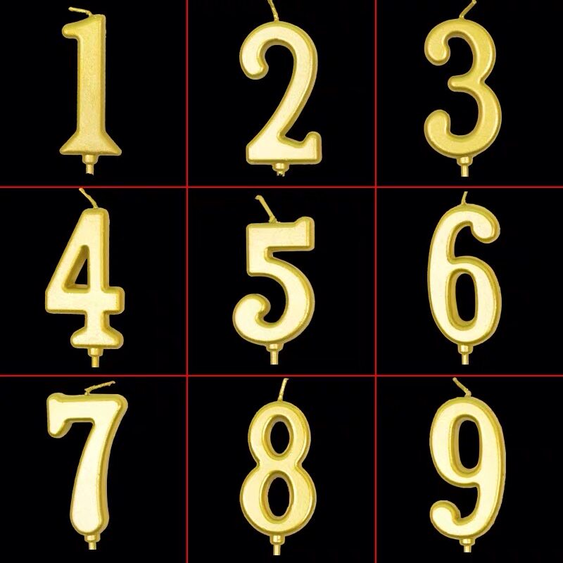 土豪金数字生日蛋糕周年庆蜡烛