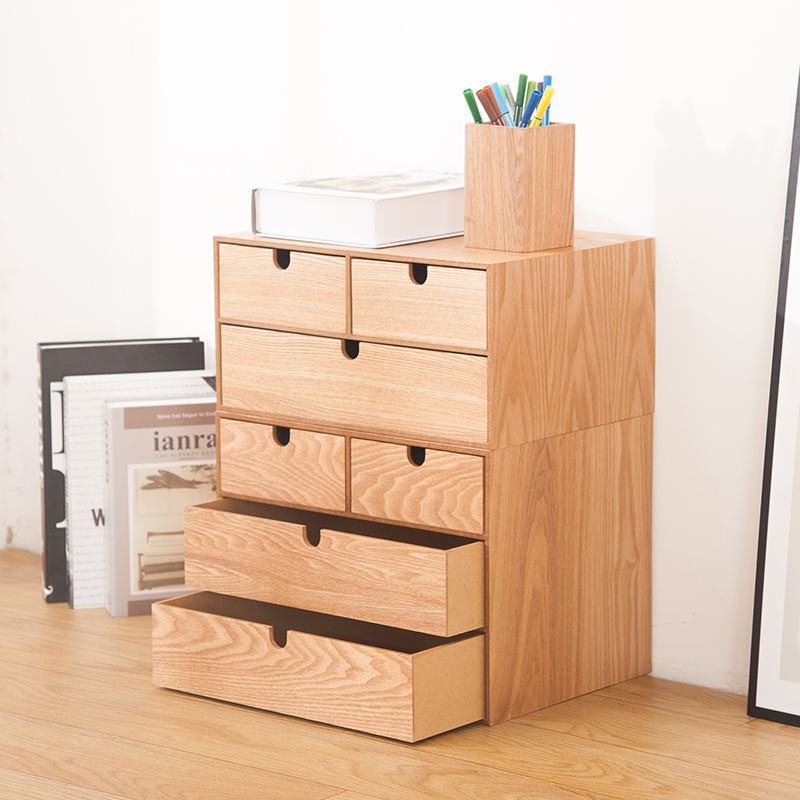 日式木质环保办公简约杂物收纳盒